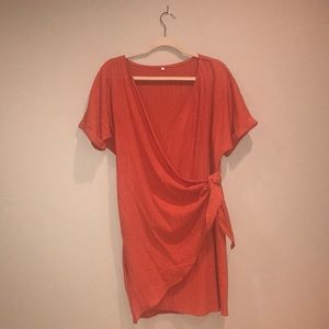 Chiffon mini rap dress.